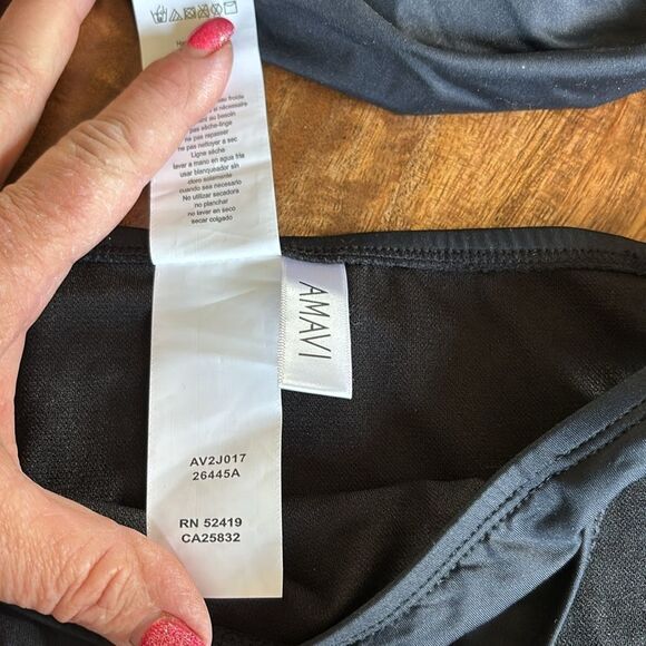 AMAVI Women's Over The Shoulder Underwire Tankini Hipster Bottom Set black - Picture 7 of 10